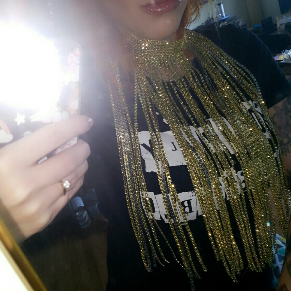 NEW GOLD TASSEL FESTIVAL NECKLACE